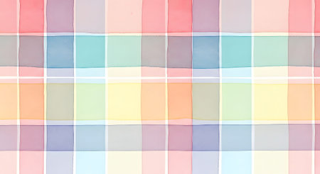 Colorful background with checkered pattern in pastel colors.の素材