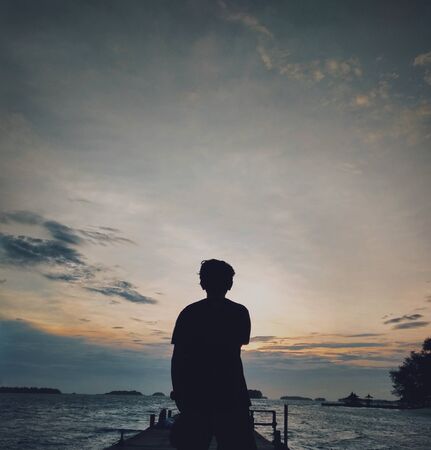 sihlouette man in jakarta paradise