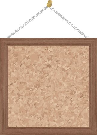 Square cork board with wooden frame isolated.vector illustration.のイラスト素材