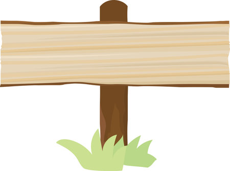 Illustration of a wooden stand with copy space.のイラスト素材