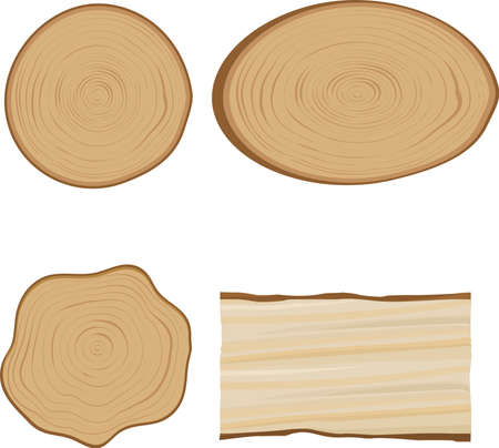 Vector illustration of a cross section of a tree. Frame material for design.のイラスト素材