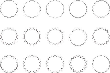 Circular decorative material drawn in black and white vector lines.のイラスト素材