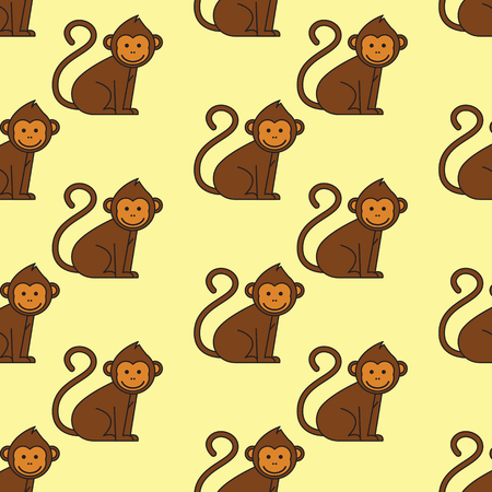 monkey ornament seamless pattern. vector illustrationのイラスト素材