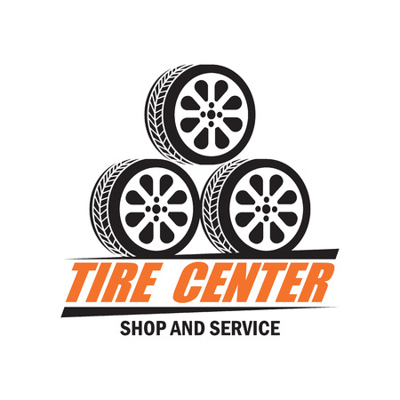 Tire icon, emblems and insignia with text space for your slogan, tag line vector illustration.のイラスト素材