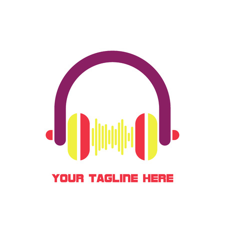 Music logo with text space for your slogan / tagline. vector illustrationのイラスト素材