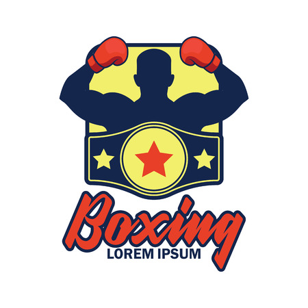 boxing emblem with text space for your slogan / tag lineのイラスト素材