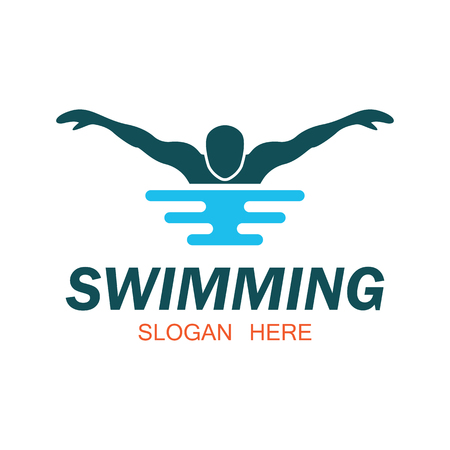 swimming emblem with text space for your slogan / tag lineのイラスト素材