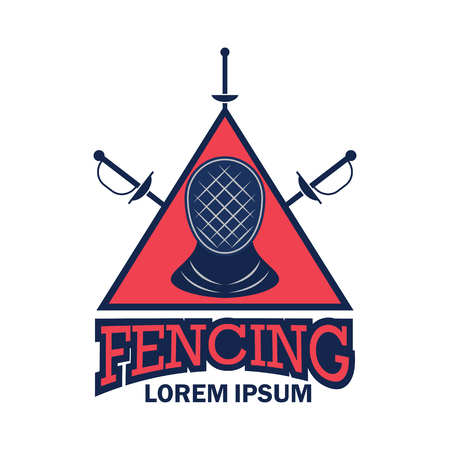 fencing 
emblem with text space for your slogan / tag line, vector illustrationのイラスト素材
