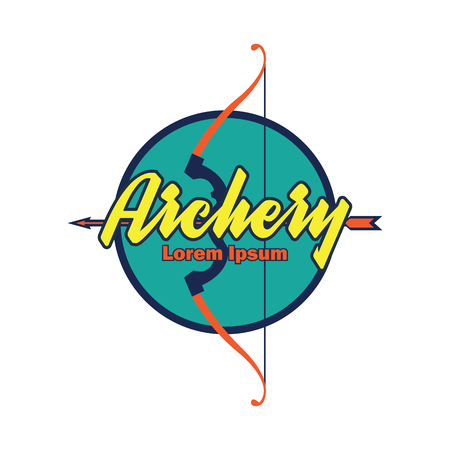 archery emblem with text space for your slogan / tag line, vector illustrationのイラスト素材