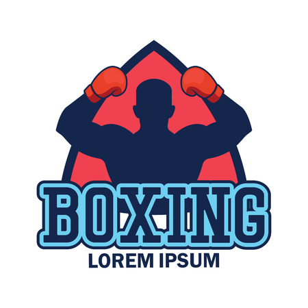 boxing 
emblem with text space for your slogan / tag line, vector illustrationのイラスト素材