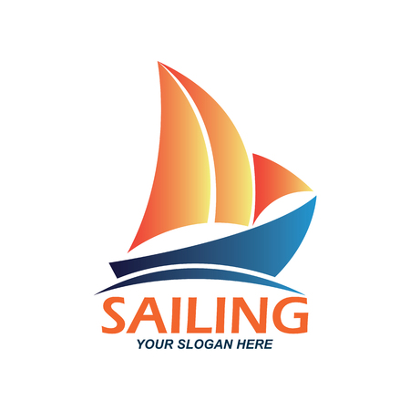 sailing emblem with text space for your slogan / tag line, vector illustrationのイラスト素材