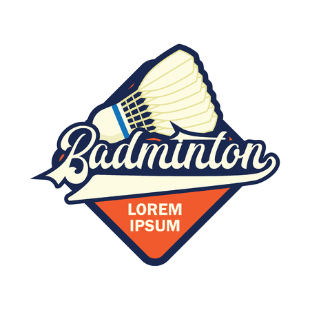 badminton emblem with text space for your slogan / tag line, vector illustrationのイラスト素材