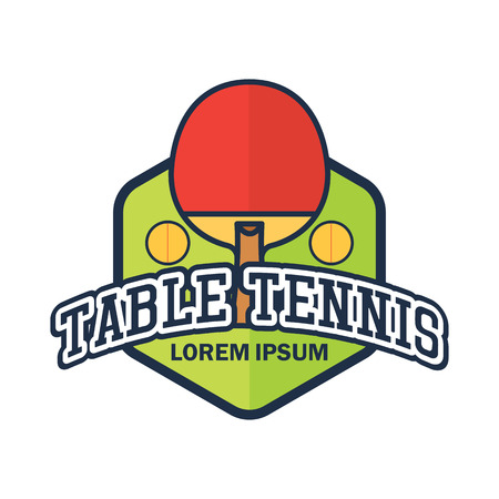 table tennis emblem with text space for your slogan / tag line, vector illustrationのイラスト素材