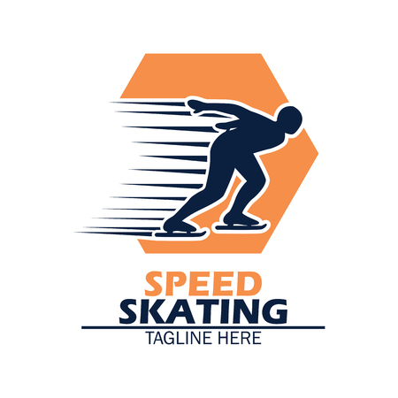 speed skating logo with text space for your slogan / tag line, vector illustrationのイラスト素材
