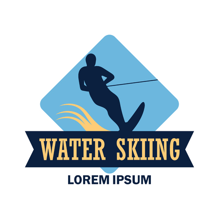 water skiing logo with text space for your slogan / tag line, vector illustrationのイラスト素材