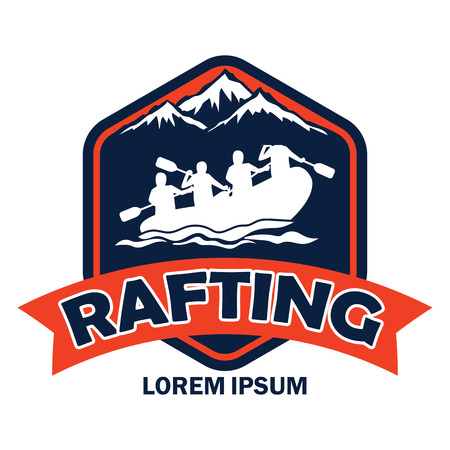 rafting logo with text space for your slogan / tag line, vector illustrationのイラスト素材