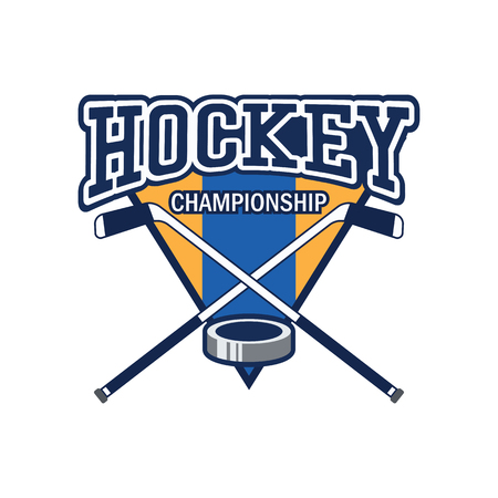 hockey logo with text space for your slogan / tag line, vector illustrationのイラスト素材