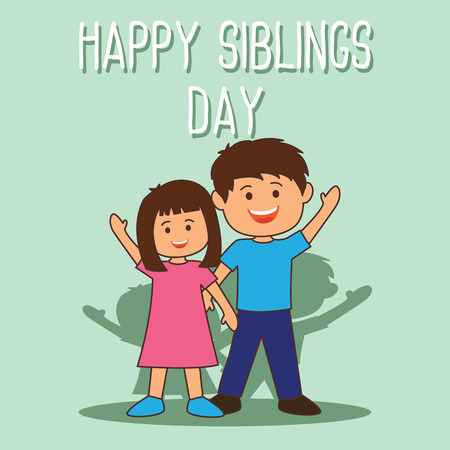 happy sibling's day concept. vector illustrationのイラスト素材