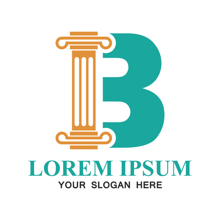 law firm logo with B alphabet and text space for your slogan / tagline, vector illustrationのイラスト素材