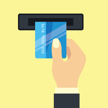 hands holding credit card for business concept. vector illustrationのイラスト素材