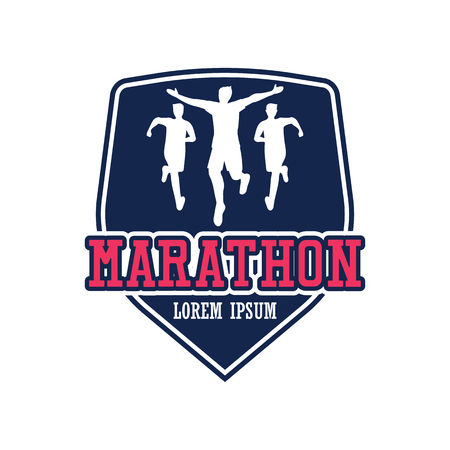 running race people / marathon, sport and activity logo. vector illustrationのイラスト素材