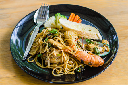 Spaghetti with Seafoodの写真素材