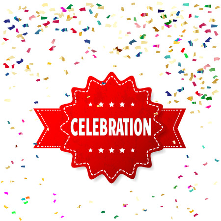 Colorful celebration background with confetti.のイラスト素材