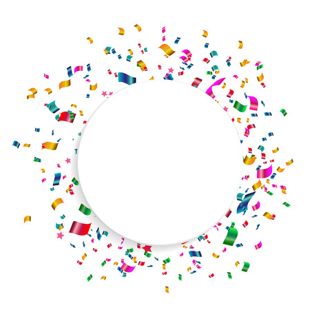 Celebration carnival. Bright colorful vector confetti background.のイラスト素材