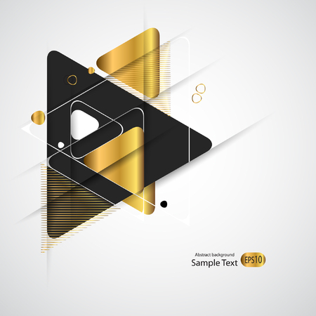 Abstract gold geometric vector background with triangles.のイラスト素材