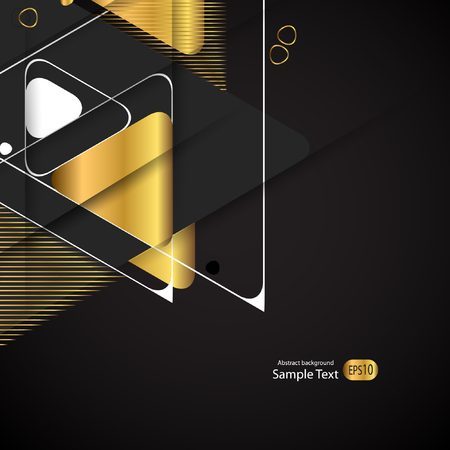 Abstract gold geometric vector background with triangles.のイラスト素材