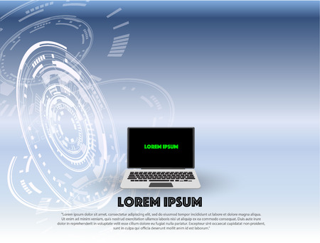 Abstract geometric technology shape of glowing particles Light neonのイラスト素材