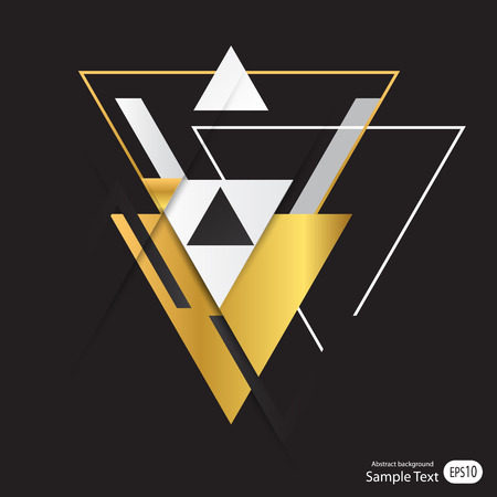 Abstract gold geometric vector background with triangles.のイラスト素材