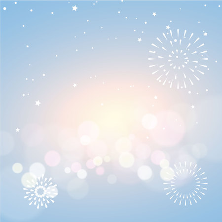 Abstract Light Bokeh Background, Vector Illustrationのイラスト素材