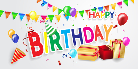 Happy Birthday typography vector design for greeting cards and posterのイラスト素材
