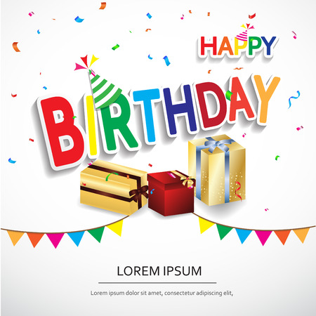 Happy Birthday typography vector design for greeting cards and posterのイラスト素材