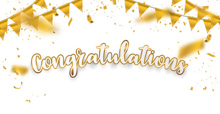 congratulations Gold celebration background with confetti.のイラスト素材