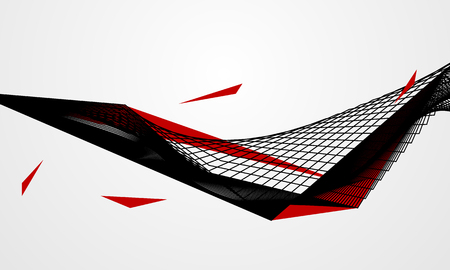 Abstract line red black background concept Vector graphic design.のイラスト素材