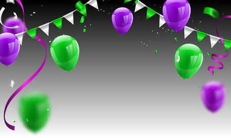 confetti concept design Halloween Carnival greeting background. Celebration Vector illustration.のイラスト素材