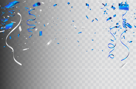 vector illustration. Confetti and ribbons, Celebration backgroundのイラスト素材
