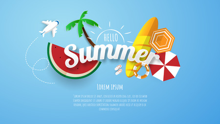 Spring Summer poster, banner  vector illustration and design for poster card,のイラスト素材