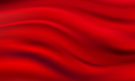 Abstract gradients fabric red waves sale banner template background.のイラスト素材