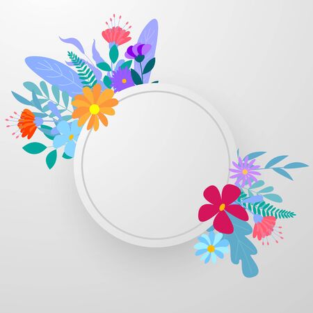 Design banner frame flower Spring background with beautiful. Vector illustration template banners.のイラスト素材