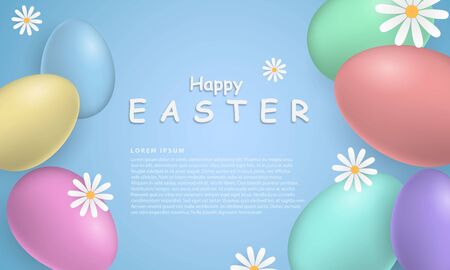 Happy Easter background. flower shine decorated eggsのイラスト素材
