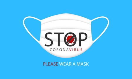 a medical mask, Coronavirus or Corona virus concept. covid-19のイラスト素材