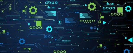 Business technology icons set business and technology vector backgroundのイラスト素材