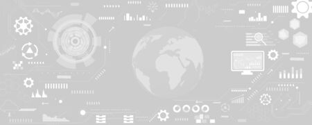 icons set business and technology vector backgroundのイラスト素材