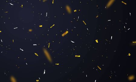 Celebration background template with confetti gold ribbons. luxury greeting rich card.のイラスト素材