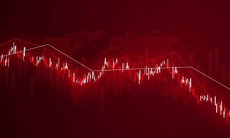 stock market, economic graph with diagrams, business and financial concepts and reports, abstract technology communication concept vector backgroundのイラスト素材