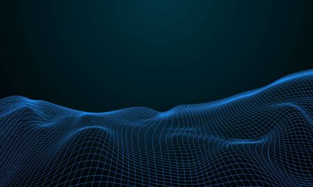 Particle Mist network Cyber security. big data technology vector background.のイラスト素材