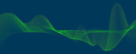Abstract blue green pattern point background poster with dynamic triangle. technology Particle Mist...